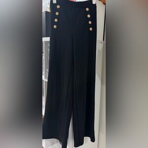 H&M Black Flare Pants with Gold Buttons